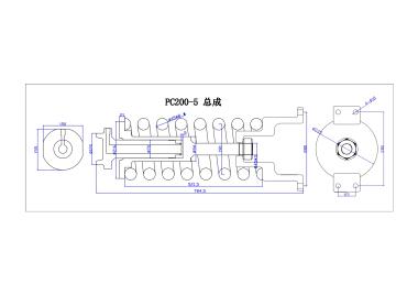Натяжное устройство гусеницы в сборе Komatsu PC-200-5 / PC-200-7 (Ø45, 4 креп.отв.) 20Y-30-29100